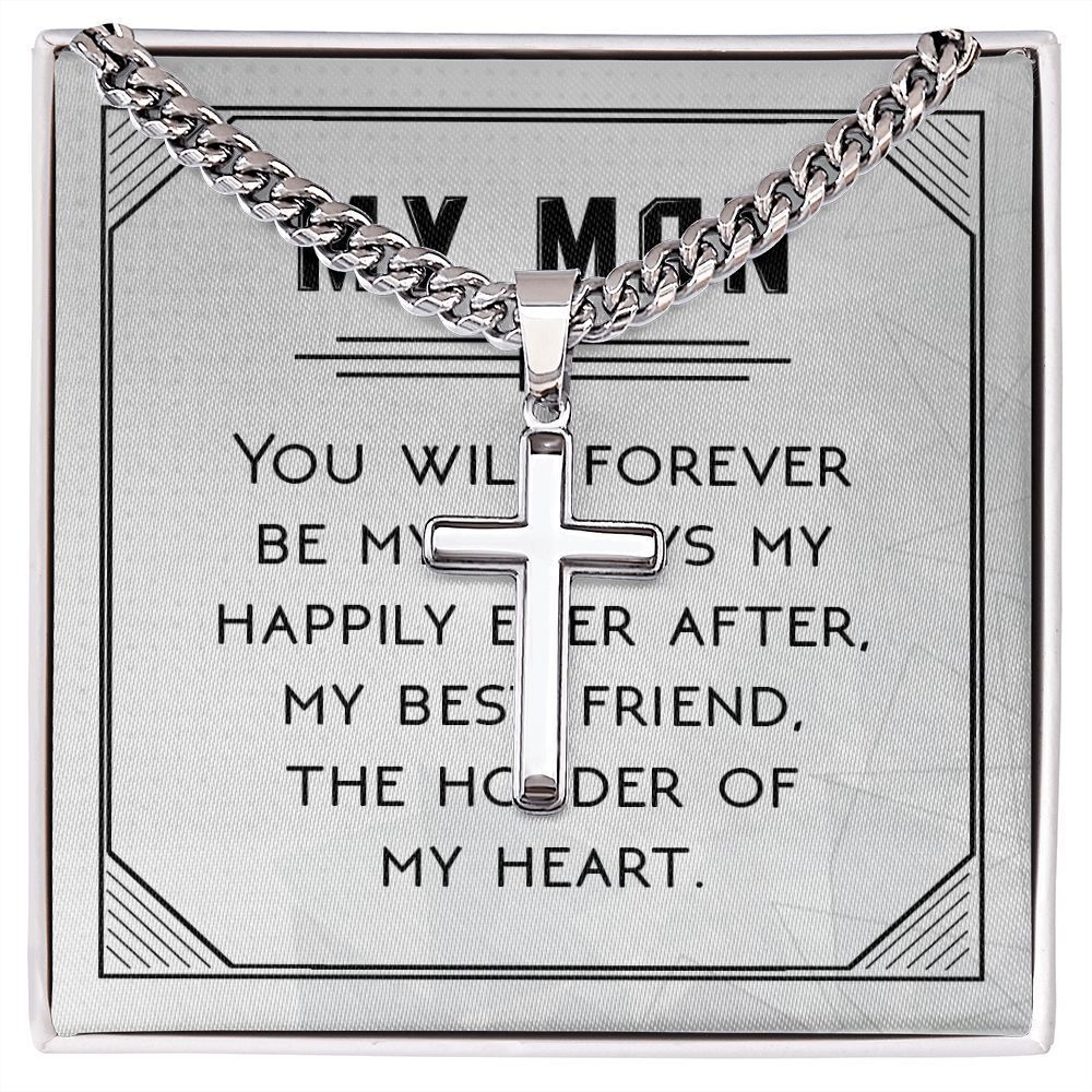You Will Forever Be My Always Artisan Cross Cuban Chain Two-Tone Box